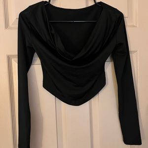 Black cowl neck long sleeve